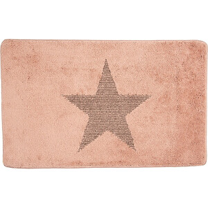 Clayre & Eef Badmat 78x48x1 cm Roze Polyester Ster