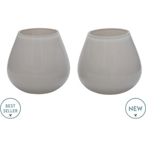 Waxinelichthouder Tasman | XS | Ivory | Set van 2 | Ø12,5 x H11,5 cm