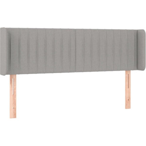 vidaXL - Hoofdbord - met - randen - 147x16x78/88 - cm - stof - lichtgrijs