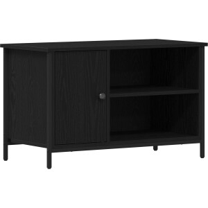 vidaXL - TV - Kast - 80 - x - 40 - x - 50 - cm - Zwart - eiken - Bewerkt - hout
