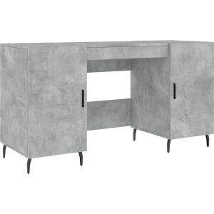 vidaXL Bureau 140x50x75 cm betongrijs Bureau - Houten Bureau - Beton Grijs Bureau - Compact Bureau - Studentenkamer Bureau