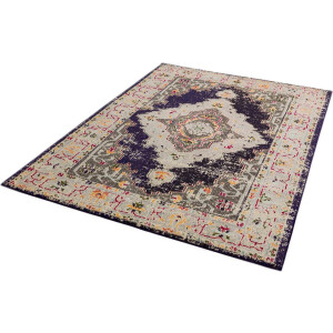 Easy Living - colores-col-14 Vloerkleed - 160x230 cm - Rechthoekig - Laagpolig, Vintage Tapijt - Oosters, Retro - Meerkleurig