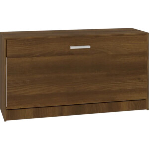 vidaXL - Schoenenbank - 80x24x45 - cm - bewerkt - hout - bruin - eikenkleur
