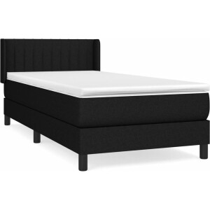 vidaXL - Boxspring - met - matras - stof - zwart - 100x200 - cm