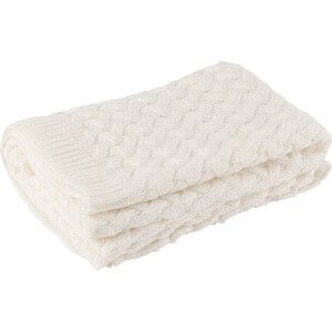 J-Line plaid Gebreid - textiel - blanc - 180 x 130 cm