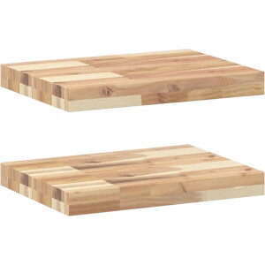 vidaXL - Wandschappen - 2 - st - zwevend - 60x30x4 - cm - onbehandeld - acaciahout