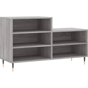 vidaXL - Schoenenkast - 102x36x60 - cm - bewerkt - hout - sonoma - grijs