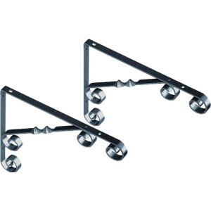 2x Zwarte stalen plankdragers/planksteunen Jutta 18 x 13 cm tot 30 kg - 180 x 130 mm - Opbergsysteem - Kledingkast/voorraadkast plankdragers/consoles