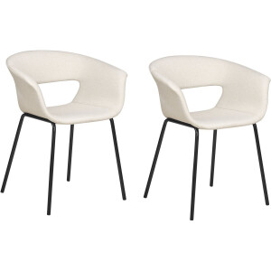 BELIANI ELMA - Eetkamerstoelen set van 2 - Lichtbeige - Polyester