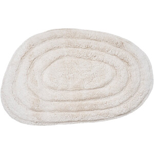 Badmat Oliver - Natural 50 x 80 cm - Zachte Katoenen Badmat met Organisch Patroon
