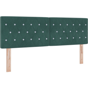 vidaXL - Hoofdbord - Donkergroen - 144 - cm - Fluweel