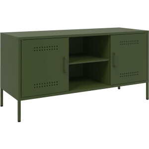 vidaXL Tv-meubel - Staal - Olijfgroen - 100,5x39x50,5 cm Tv-meubel - Tv-meubelen - Tv Kast - Opbergkast