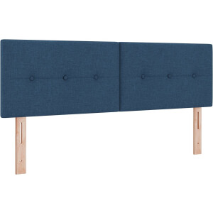 vidaXL - Hoogte - verstelbaar - hoofdbord - met - hoofdeinde - Blauw - 160 - cm - Stof