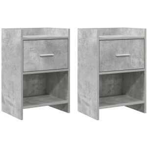vidaXL - Nachttafels - 2 - st - Betongrijs - 40 - x - 30 - x - 60 - cm - Bewerkt - hout