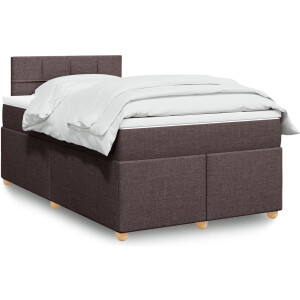 vidaXL - Boxspring - met - matras - stof - donkerbruin - 120x200 - cm