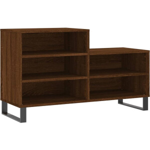 vidaXL - Schoenenkast - 102x36x60 - cm - bewerkt - hout - bruin - eikenkleur
