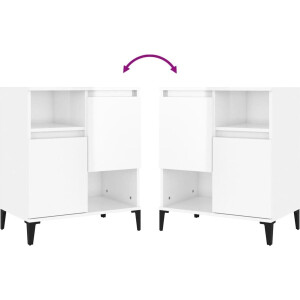 vidaXL Dressoir - Dressoirs - Kast - Dressoirkast - Dressoirs 2 st 60x35x70 cm bewerkt hout hoogglans wit