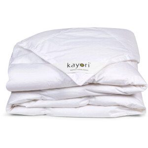 Kayori Anori Dekbed Lente/Herfst Dons - 240x220 - Gerecycled Ganzendons - Luchtig & Isolerend - Katoenen Tijk
