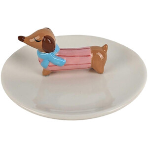 Clayre & Eef Decoratie schaal Hond Grijs Keramiek