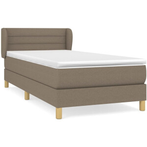 vidaXL - Boxspring - met - matras - stof - taupe - 80x200 - cm