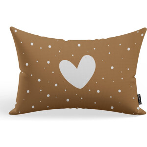 Kussen hartje stip geel 60 x 40 cm / Binnen