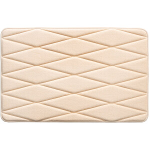California Winding Creme Badkamermat 58x90 cm – Zachte Badmat – Antislip Douchemat – Comfortabele Badkamermat