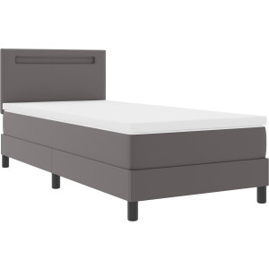 vidaXL - Boxspring - bed - met - matras - Grijs - 100 - x - 200 - cm - Kunstleer