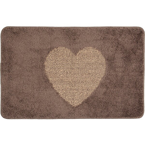 Clayre & Eef Badmat 78x48x1 cm Bruin Polyester Hart