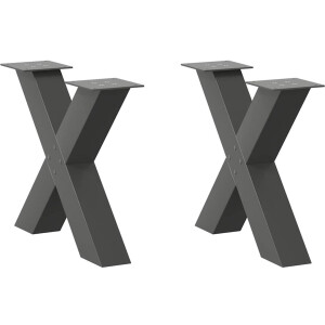 vidaXL Salontafelpoten - X-vormig - Staal - 2 stuks Salontafel Potten - Metalen Tafelpoten - X-vormige Tafelpoten - Salontafel Onderstel - Tafelpoten Zwart
