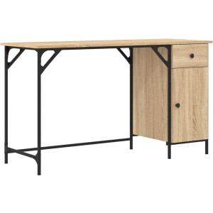 vidaXL - Bureau - 131x48x75 - cm - bewerkt - hout - sonoma - eikenkleurig
