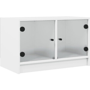 vidaXL - Tv-meubel - met - glazen - deuren - 68x37x42 - cm - wit