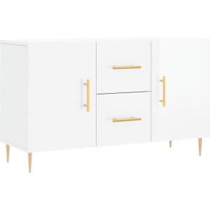 vidaXL - Dressoir - 100x36x60 - cm - bewerkt - hout - hoogglans - wit