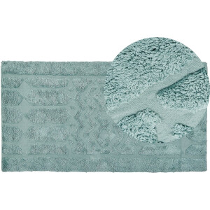 BELIANI SIRNAK - Laagpolig vloerkleed - Mintgroen - 80 x 150 cm - Katoen