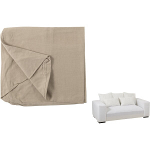 J-Line hoes voor Zetel + 5 Kussens Monaco Sofa - linnen - naturel