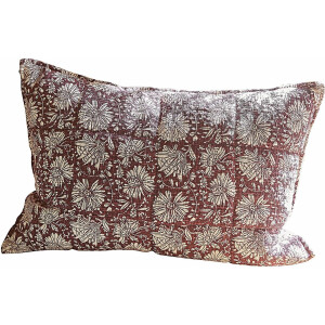 LOBERON Kussenhoes Soleique bordeaux/wit