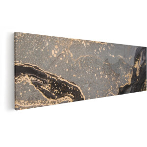 Artaza Canvas Schilderij Abstracte Kunst Grijs Marmer - 150x50 cm - Groot - Wanddecoratie Woonkamer - Schilderijen - Muurdecoratie
