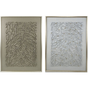 Schilderij Home ESPRIT Wit Beige Gouden Modern Stads 90 x 3,5 x 120 cm (2 Stuks)