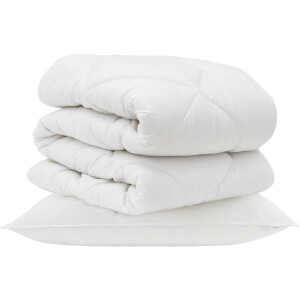 vidaXL - Dekbed - met - kussen - 2 - st - Wit - Microvezel