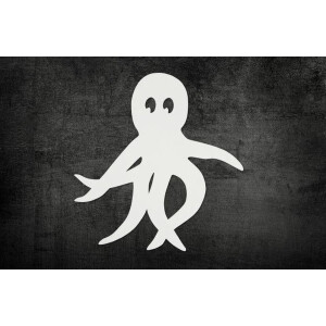 WOOOD SALE MUUR DECORATIE WIT INKTVIS (1 stuk)