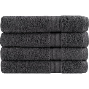 vidaXL - Handdoeken - SOLUND - 4 - st - 600 - g/m² - 100x200 - cm - antracietkleur
