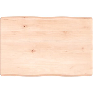 vidaXL - Tafelblad - natuurlijke - rand - 60x40x(2-6) - cm - massief - eikenhout