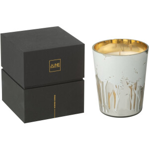 J-Line geurkaars Noa Bos - Ayra - glas - wit/goud - medium - 68U