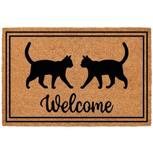 Clayre & Eef Deurmat Bruin Kokos Katten