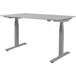 Zit Sta Bureau - Plus Elektrisch 160x80 grijs - alu frame