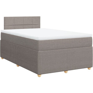 vidaXL - Boxspring - met - matras - stof - taupe - 120x200 - cm