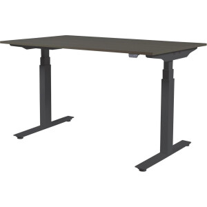 Zit Sta Bureau - Plus Elek 160x80 logan eik - zwart frame