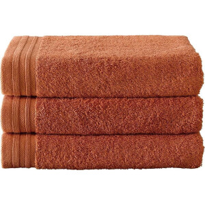 De Witte Lietaer Handdoek Imagine Dusty Orange - 50 x 100 cm - 3 stuks - Oranje - Katoen
