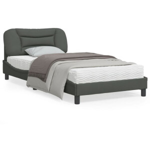 vidaXL - Bedframe - zonder - matras - "Hvar" - 100x200 - cm - stof - donkergrijs