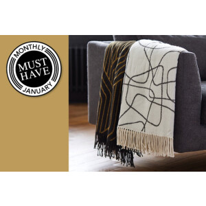 Riverdale MMH januari Plaid Pure 130x170cm - plaid Black & Gold