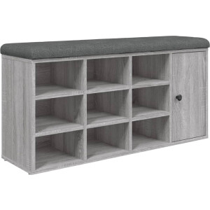 vidaXL - Schoenenbank - 102x32x50 - cm - bewerkt - hout - grijs - sonoma - eikenkleur